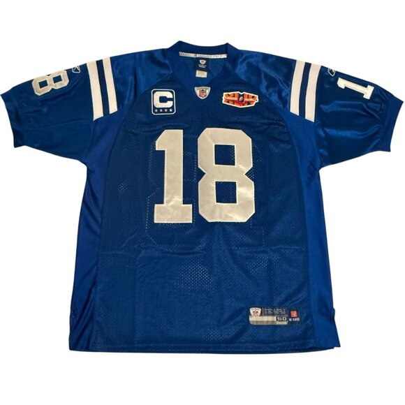 Peyton Manning Indianapolis Colts Super Bowl XLIV Jersey Reebok Onfield Size 50 - Picture 1 of 8